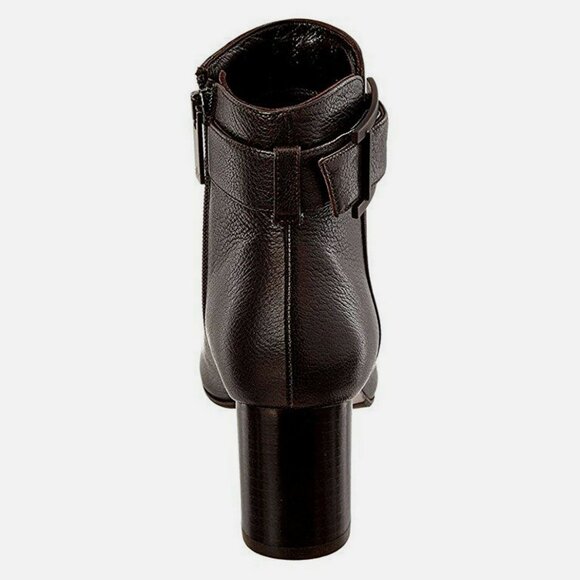 NWOB Aquatalia Vanie Espresso Brown Leather Ankle Boots - Picture 4 of 4